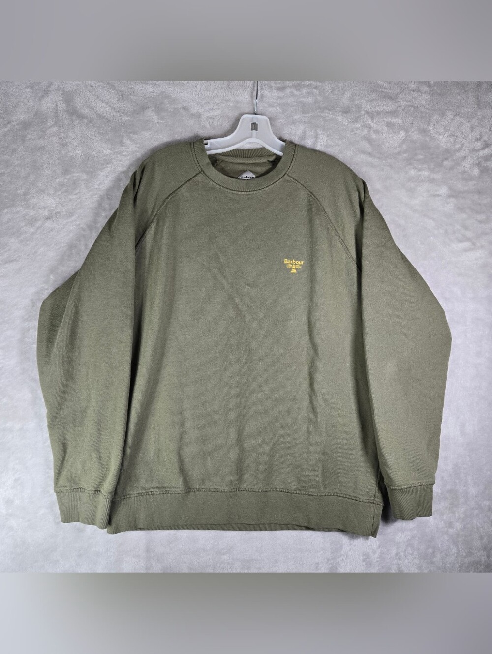 Barbour Beacon Crewneck Pullover Mens Size XL Extra Large Green Sweater Cotton